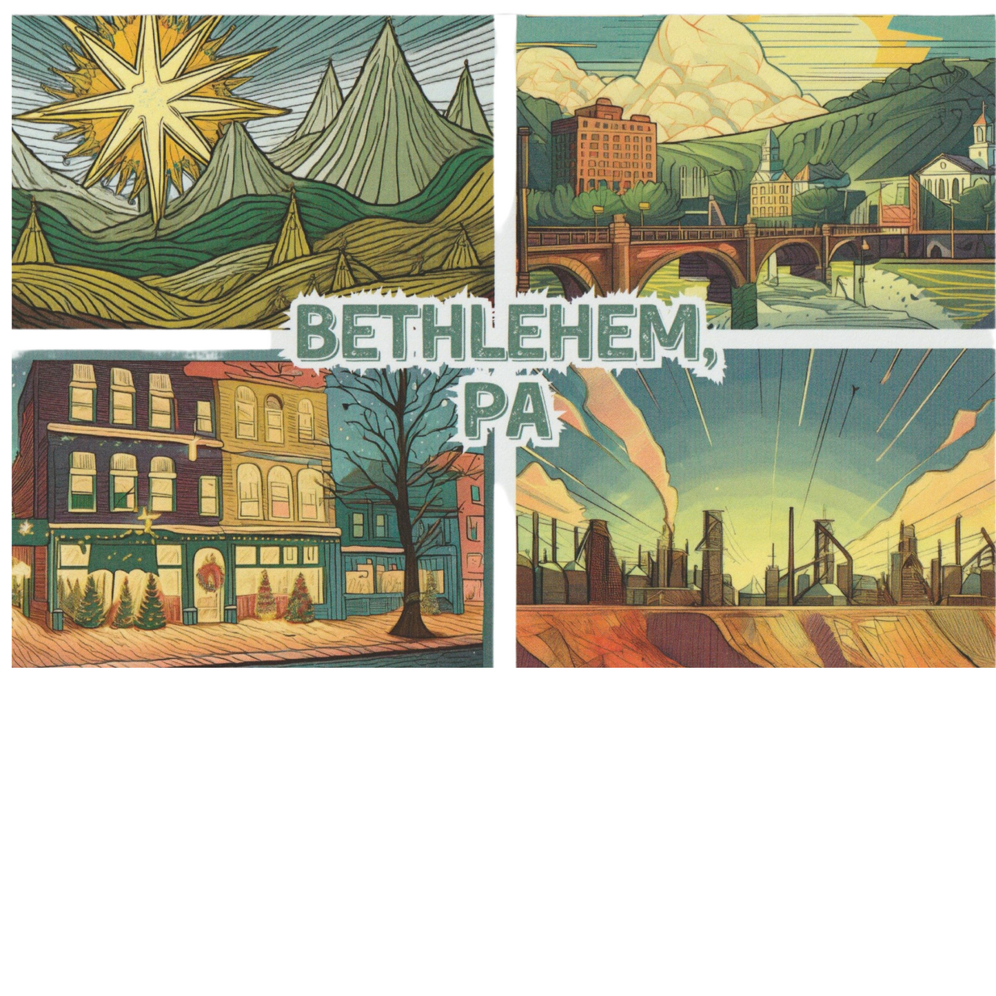 Bethlehem Views Postcard