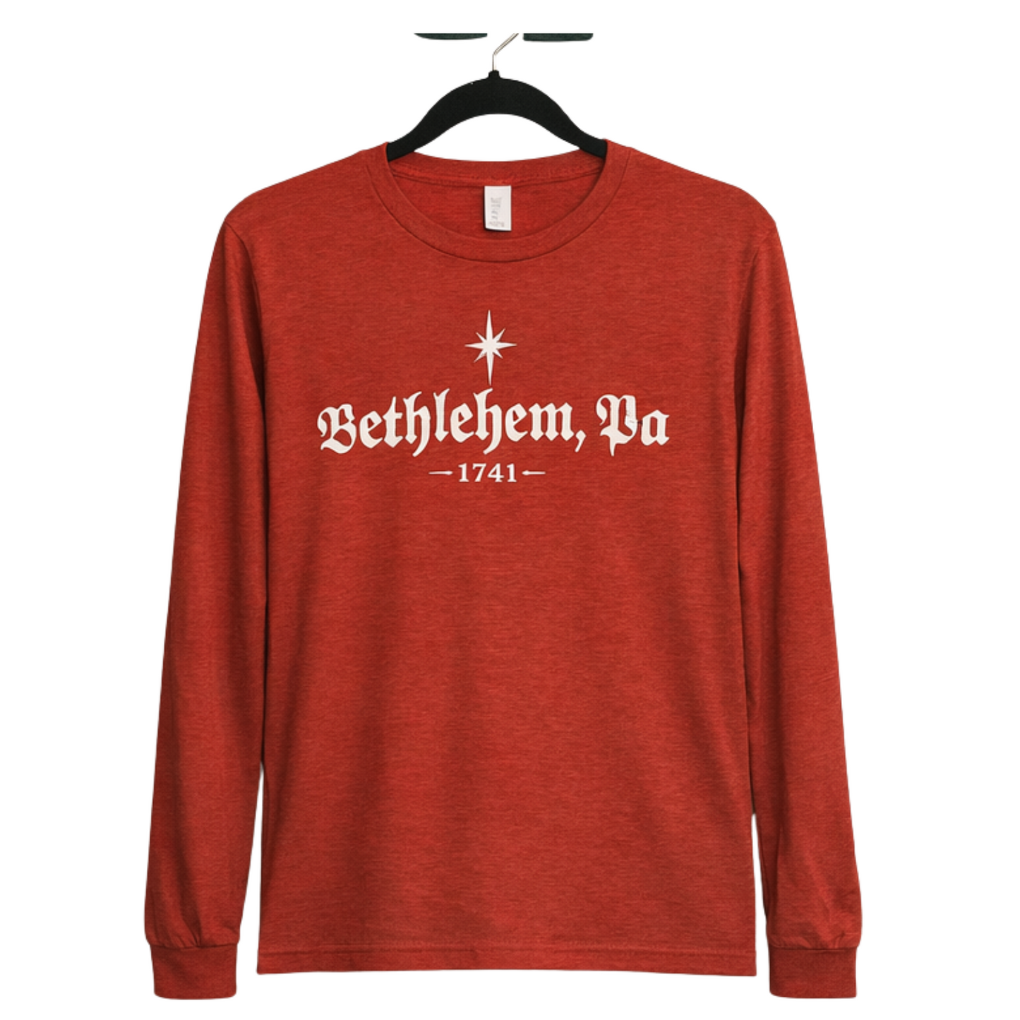 Historic Brick Red Long Sleeve Bethlehem Shirt