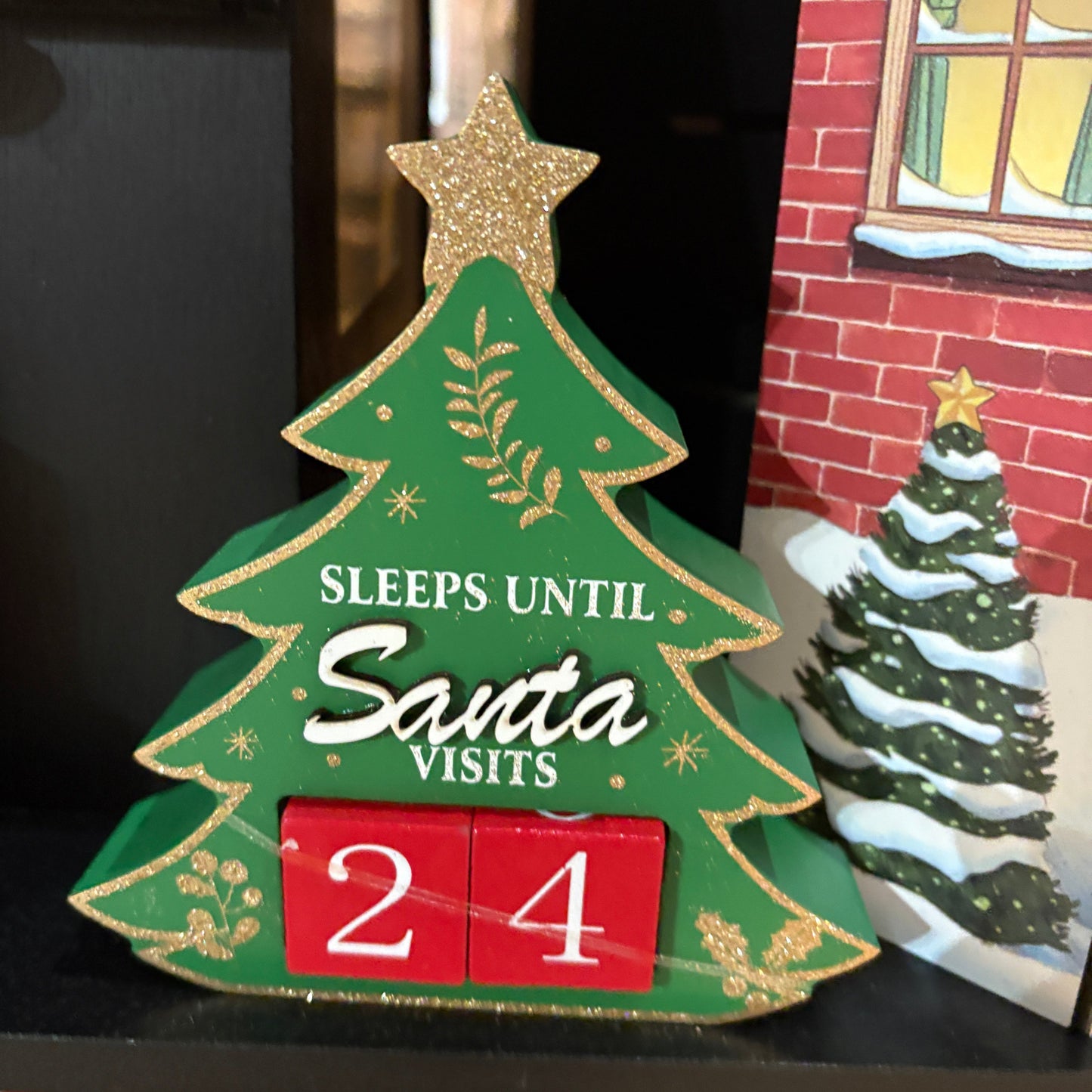 Wooden Christmas Tree Countdown