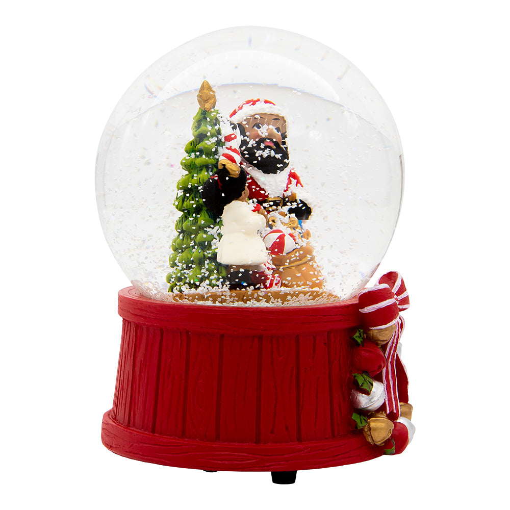 100mm Black Santa Waterglobe