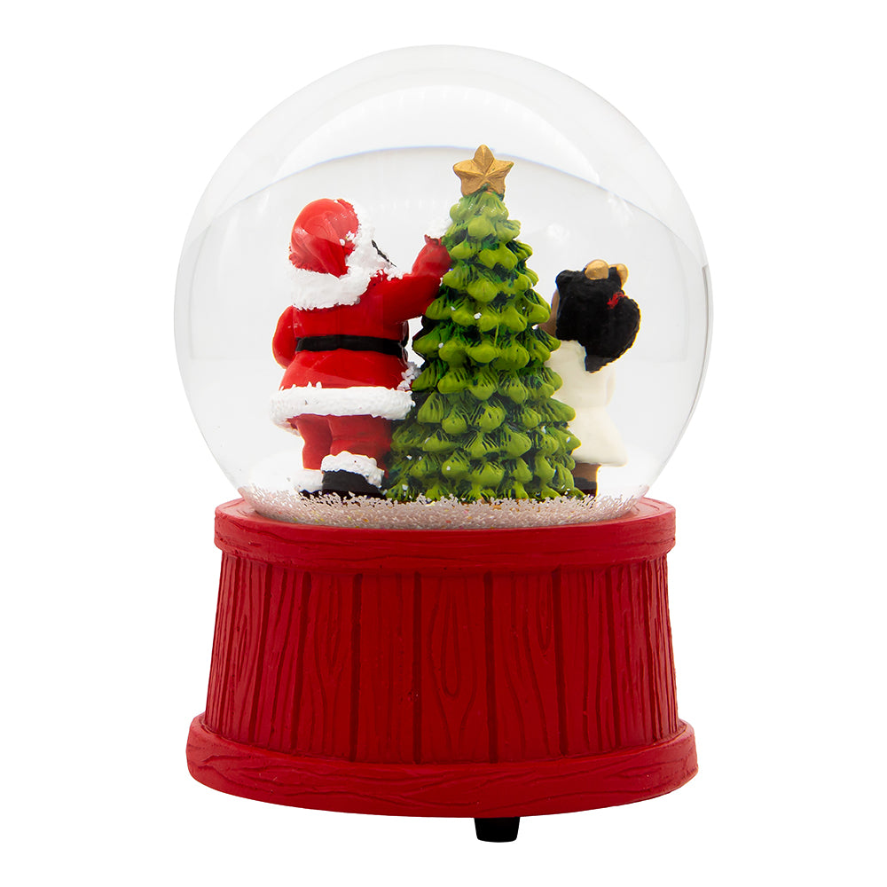 100mm Black Santa Waterglobe
