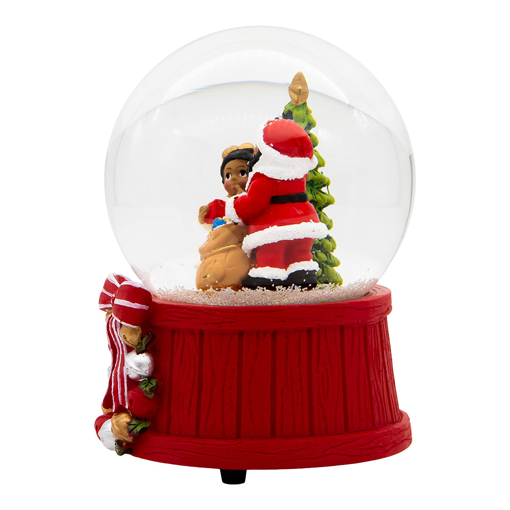100mm Black Santa Waterglobe