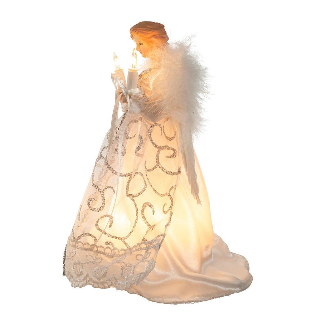 9" White/Silver Angel Tree Topper