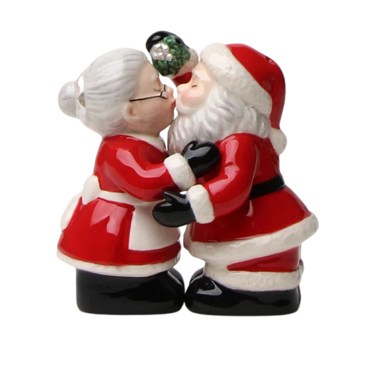 The Clauses Kissing Salt and Pepper Shakers