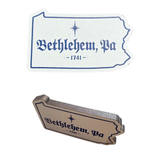 PA Shaped White Bethlehem Magnet