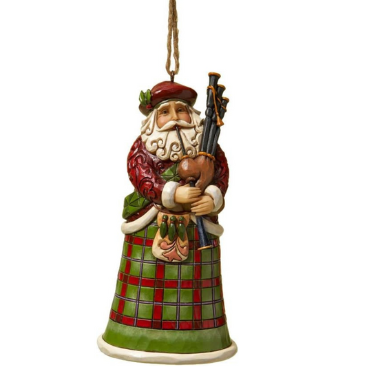 Jim Shore Scottish Bagpipe Santa Ornament