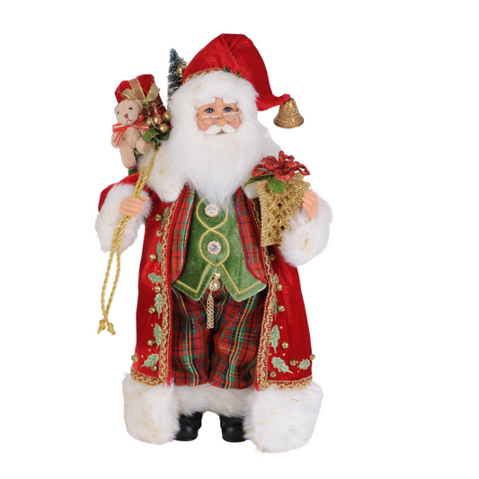 Lighted Traditional Tartan Santa by Karen Didion