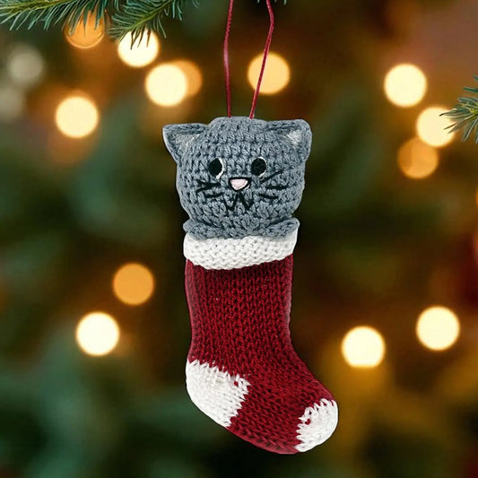 Crochet Kitty in Stocking