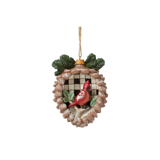 Jim Shore  Pinecone/Cardinal Ornament