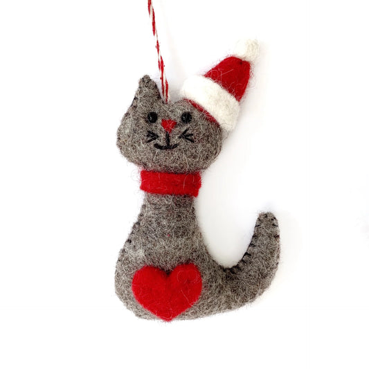 Cat in Santa hat