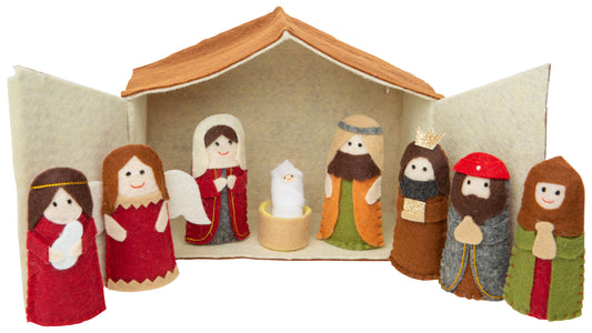 Felt Nativity Set with Creche, Characters