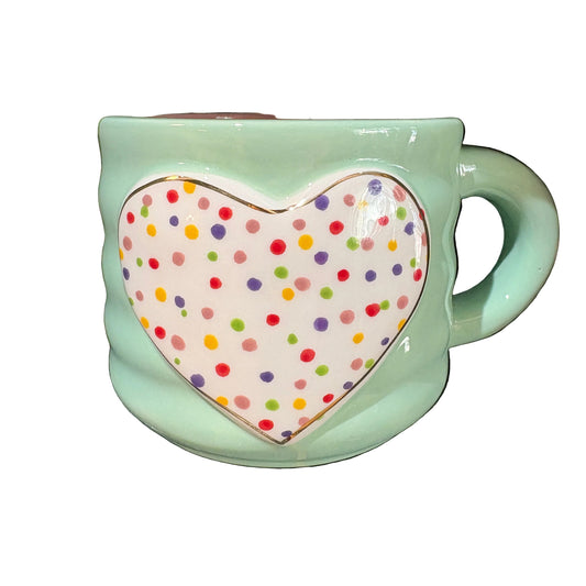 Polka Dot Heart Mug