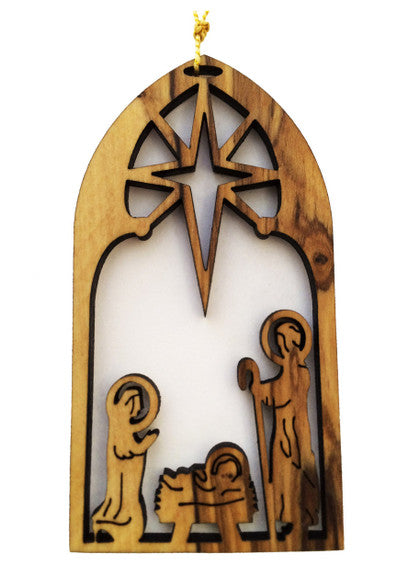 Olive Wood Nativity with Star