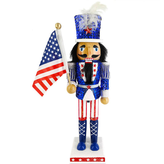 Patriotic Nutcracker White
