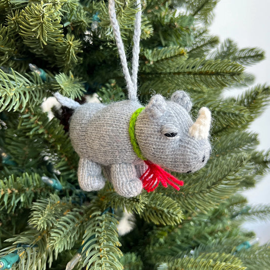 Rhino knit/wool Ornament