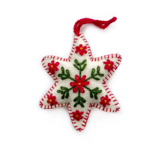 Embroidered white star