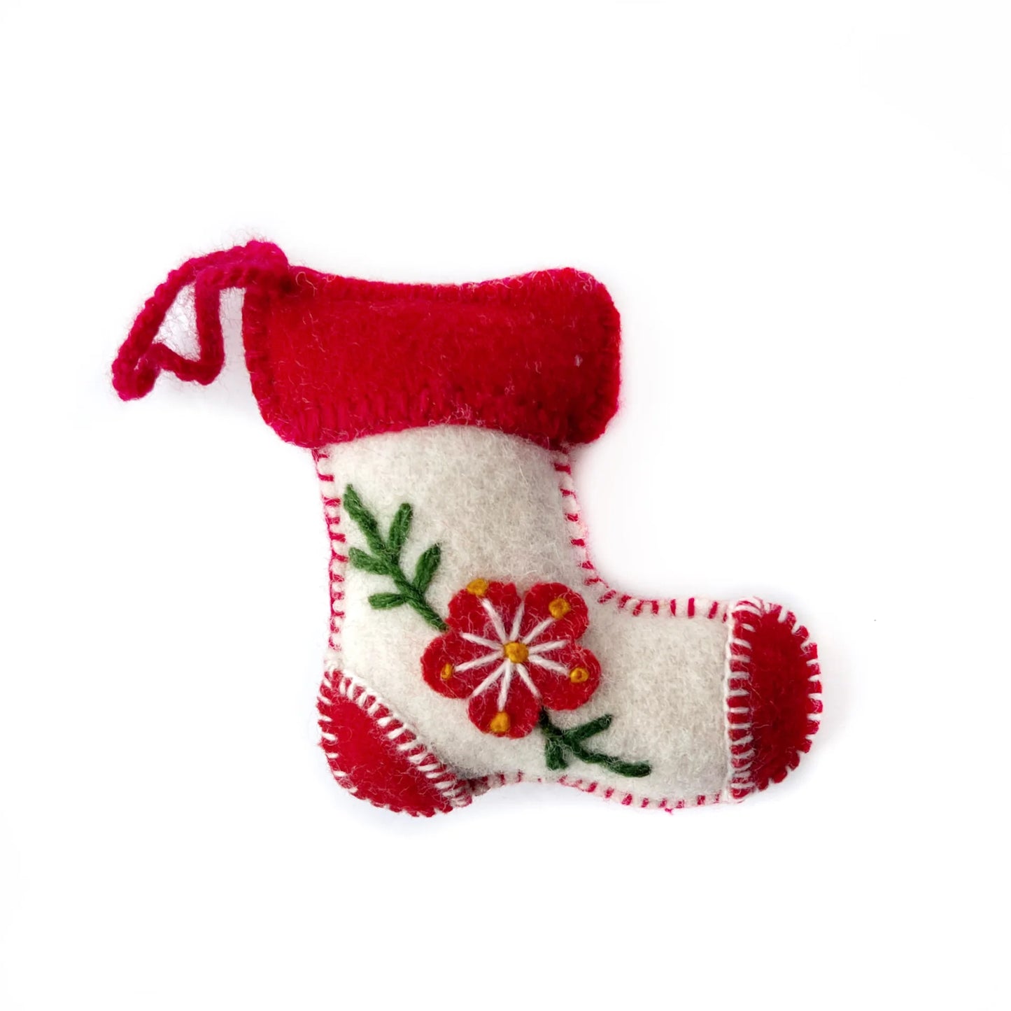 Embroidered white stocking