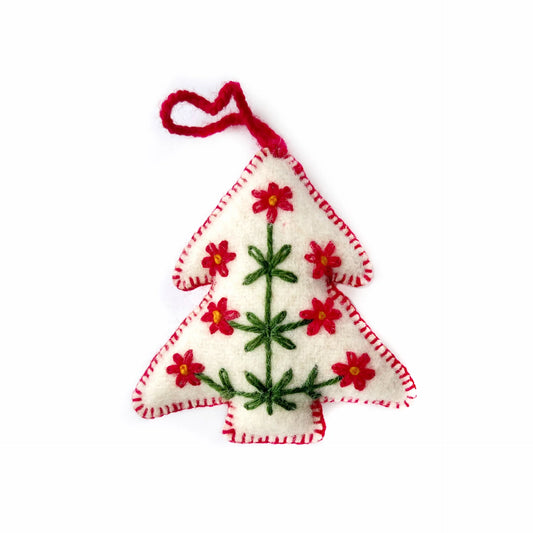 Embroidered White Tree