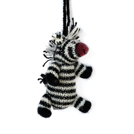 Zebra knit/Wool Ornament