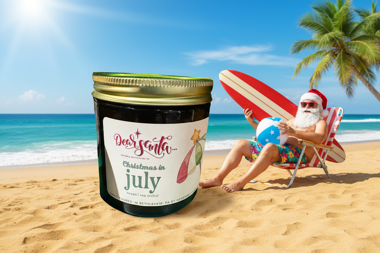 Santa at the Beach Herberry Candles 4oz