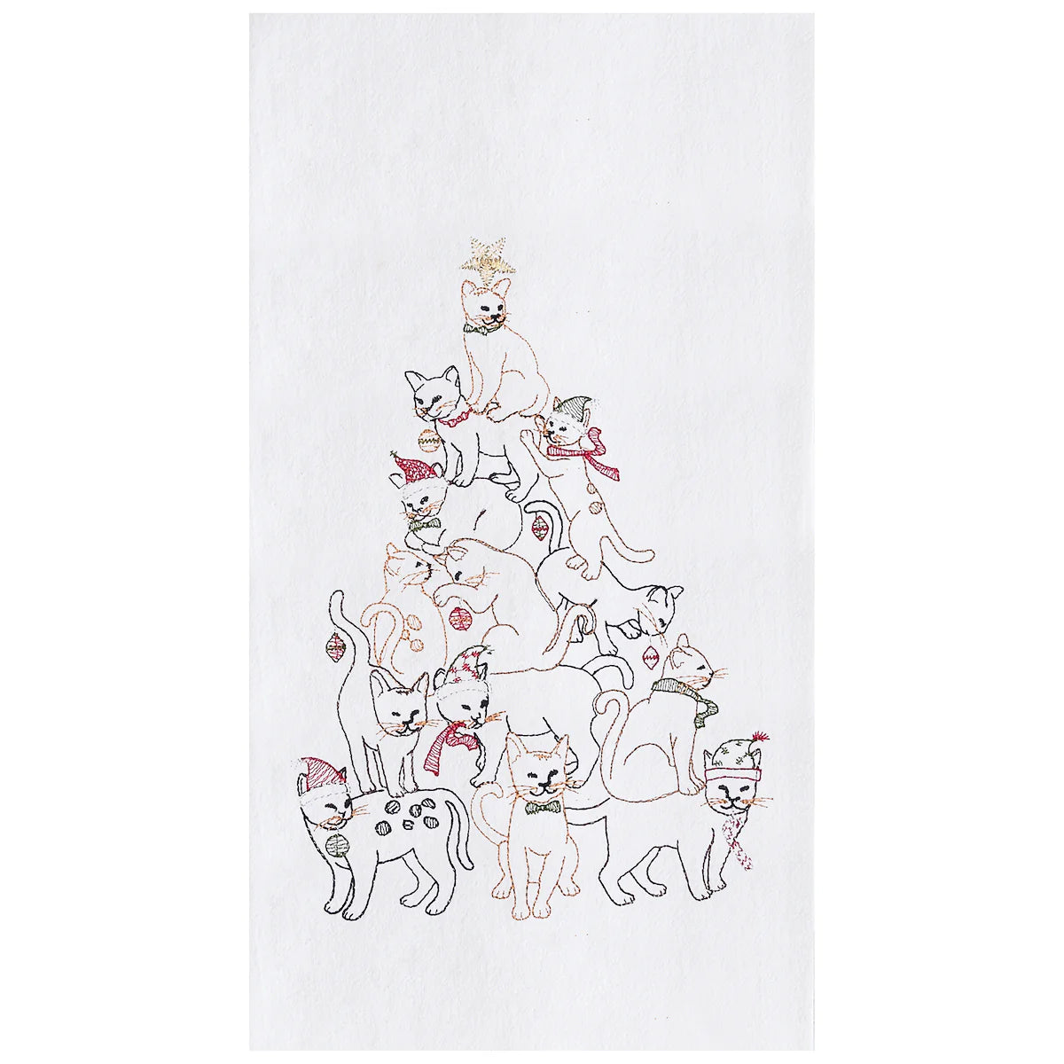 Cat Christmas Tree Towel