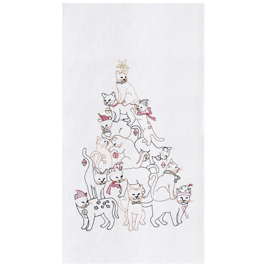 Cat Christmas Tree Towel