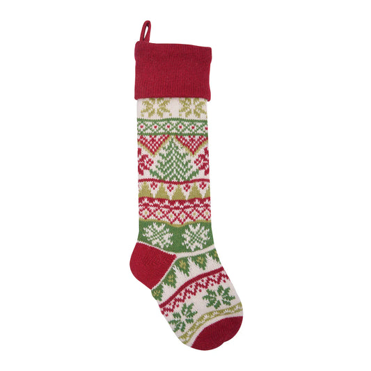Holiday Tree Knit Stocking