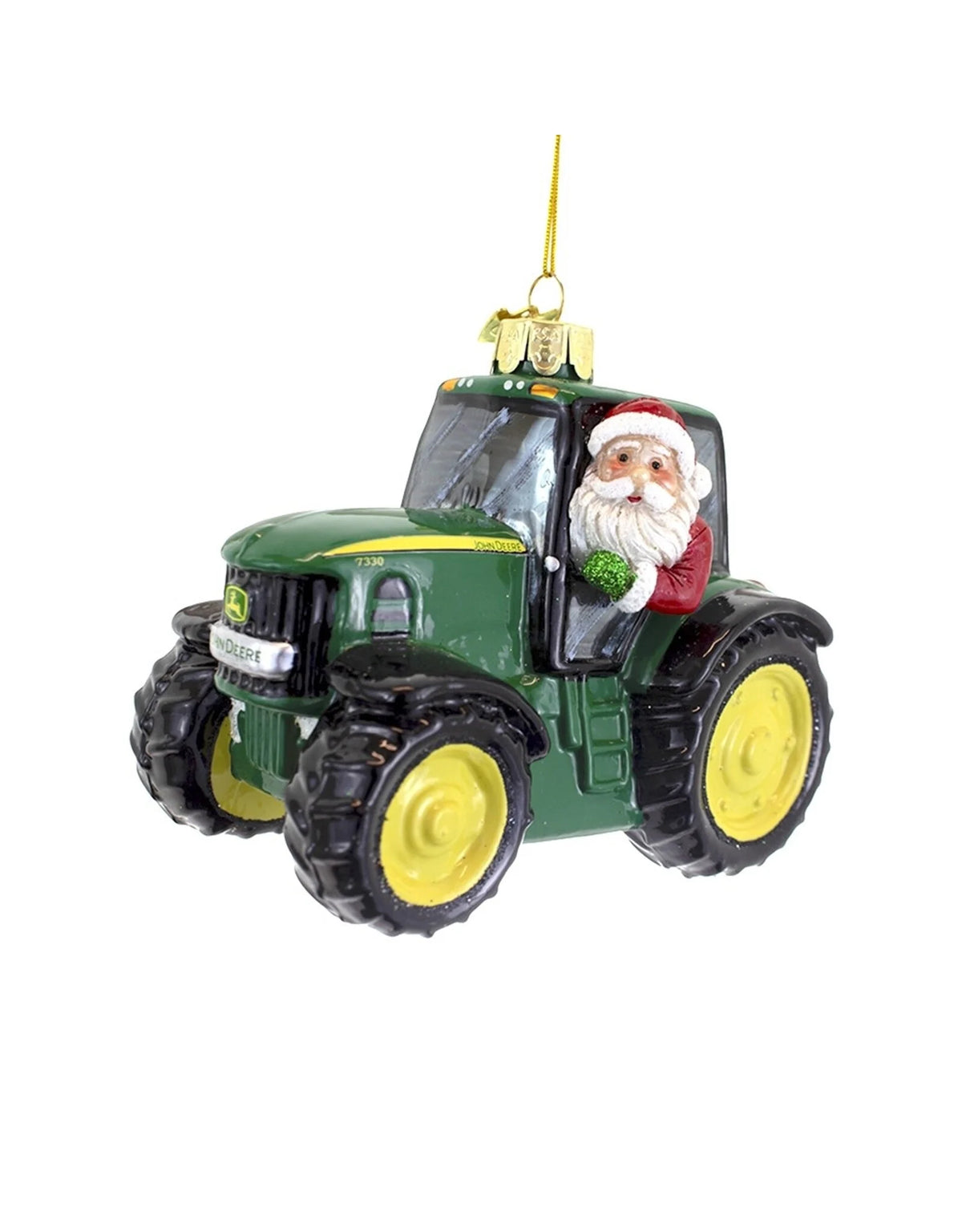 4.5" John Deere Glass Trctr Orn