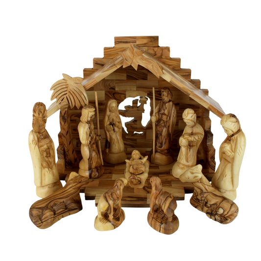 Olive Wood Deluxe Nativity Set