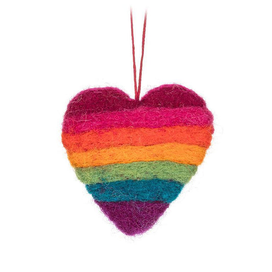 Mini Rainbow Striped Heart