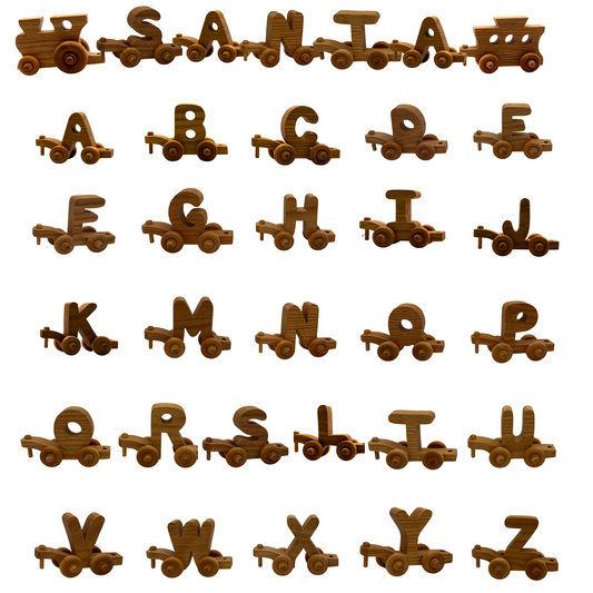 Handmade Wooden Letter Train