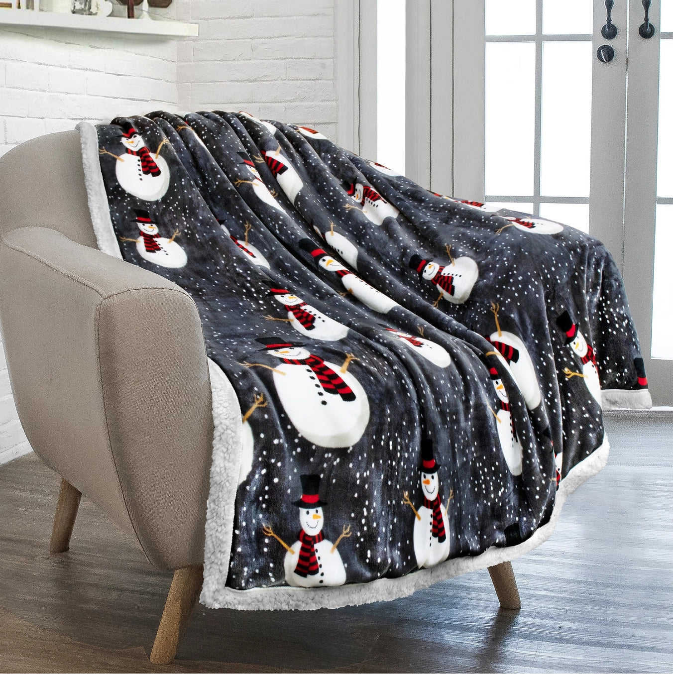 Christmas Classic Sherpa Throw (many designs & colors)