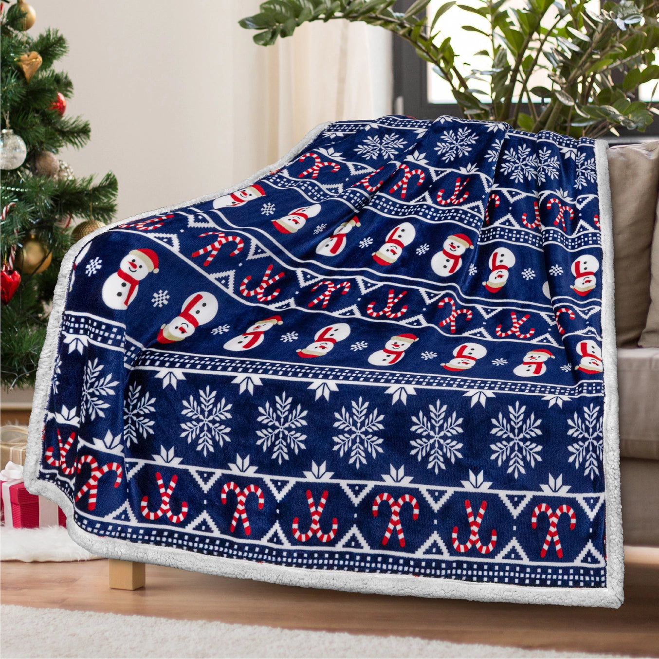 Christmas Classic Sherpa Throw (many designs & colors)